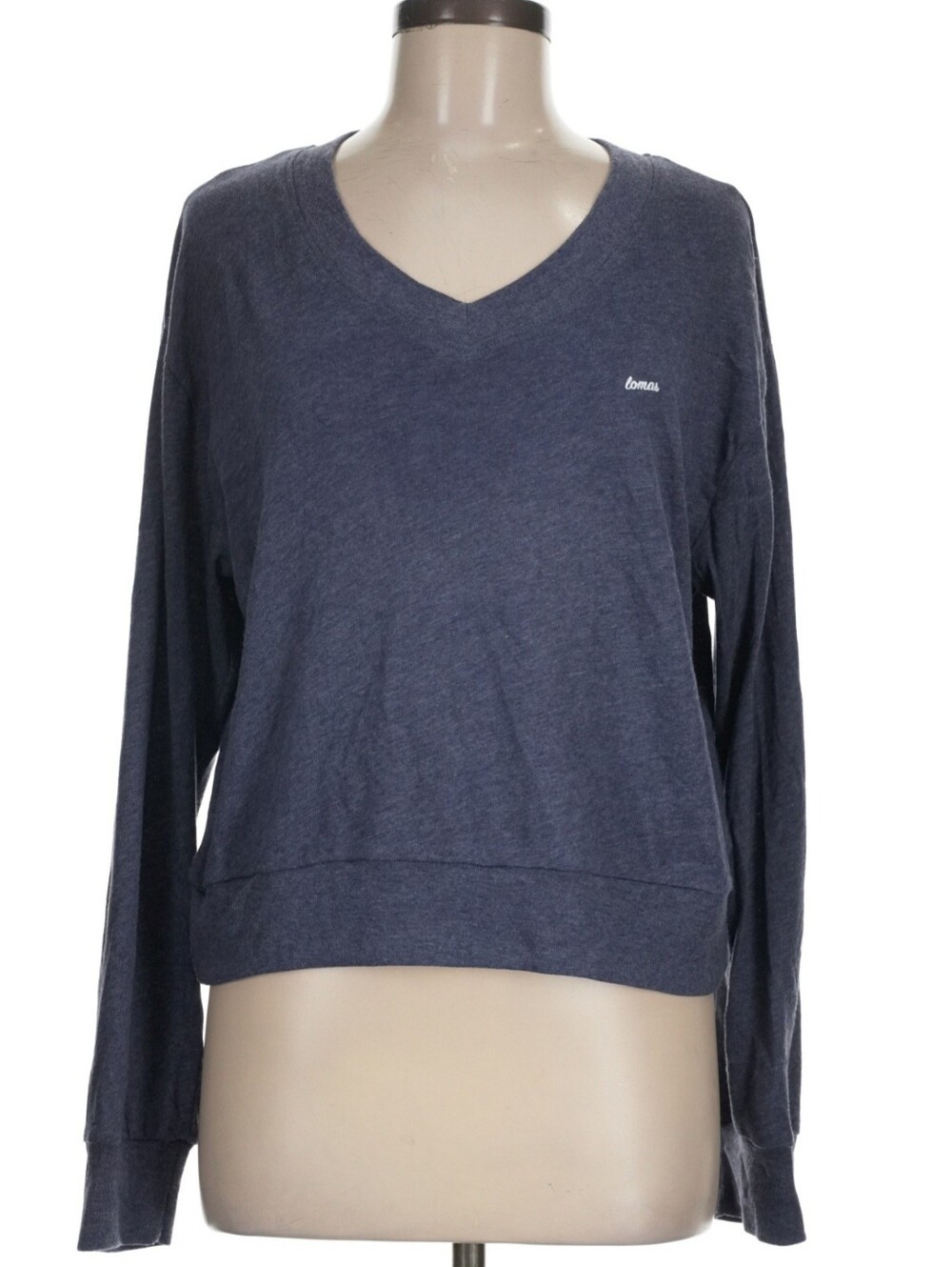 The LOMAS Dark Greg Brand V-Neck Long Sleeve Women's Pullover Sweatshirt Medium